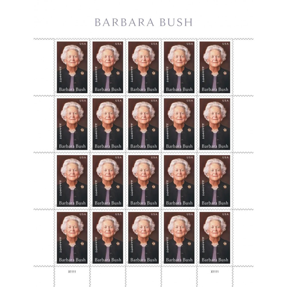 2025 Barbara Bush Stamps, Sheet of 20