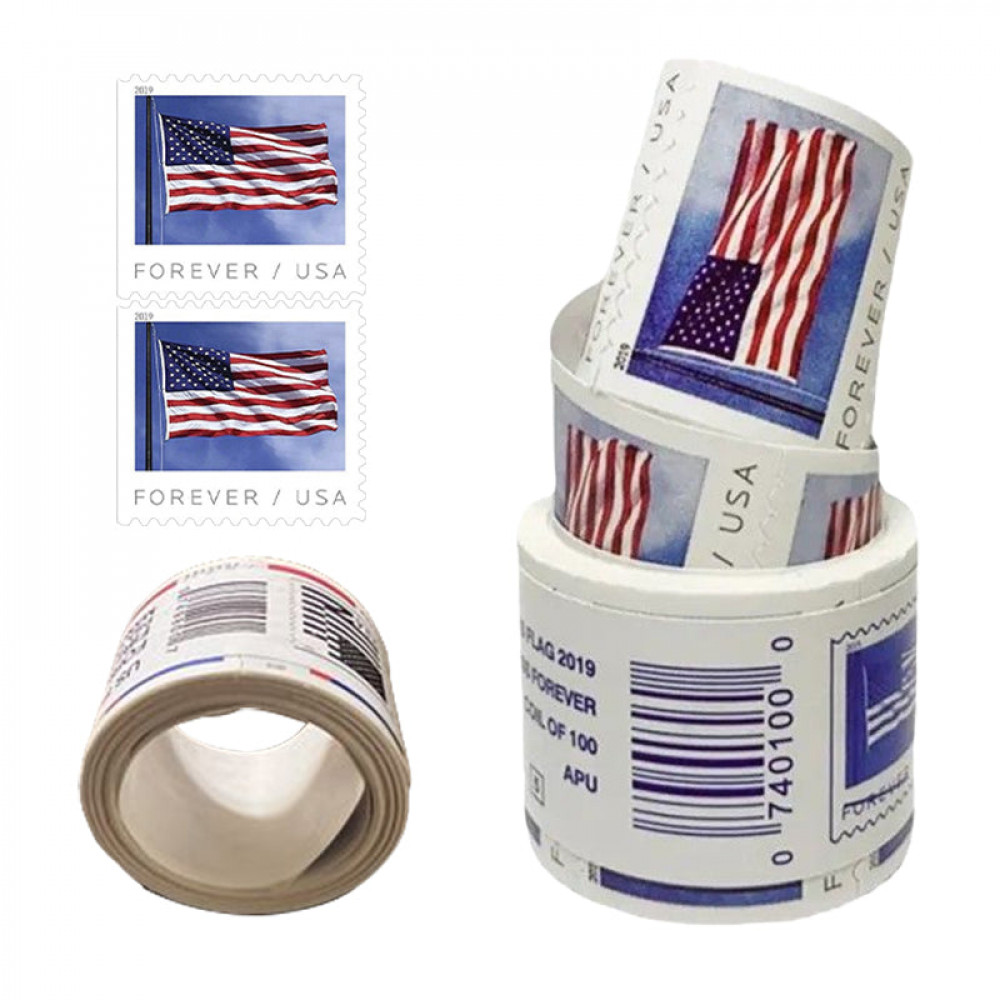 (2019) USPS Forever American Flag Stamps Rolls
